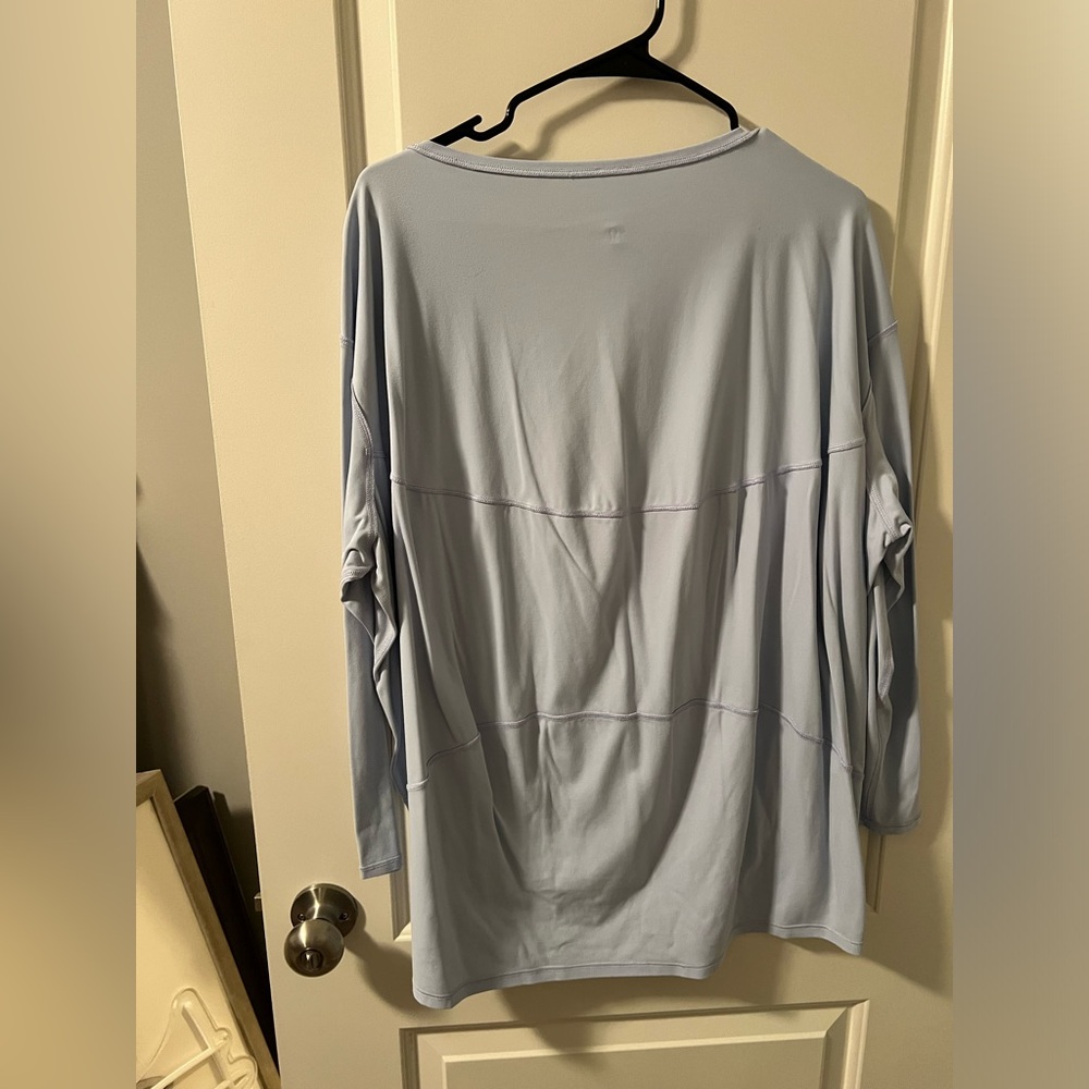 Lululemon back in action long sleeve pastel blue.